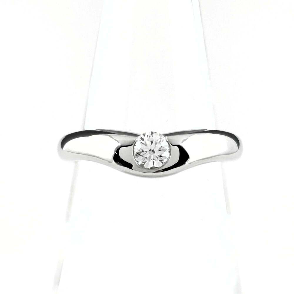 Tiffany & Co. Curved Band Ring, Platinum Ring with Small Diamonds, Elsa Peret...